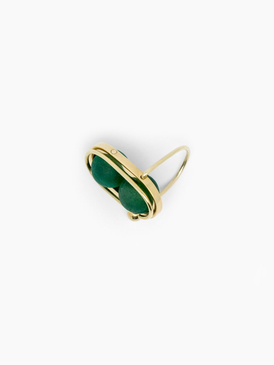 Bague Duality Stellaire Agate Vert Strié - Collection Constellation by Indra Eudaric